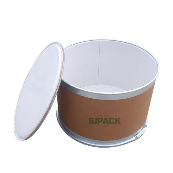 90L Hot Melt Glue Fiber Drum with Steel Cover - 571.5mm Diameter