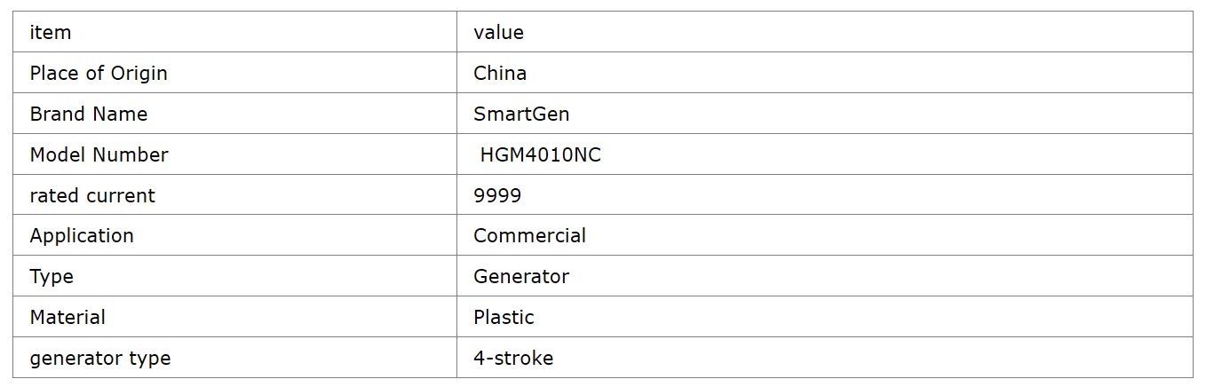 Smartgen HGM4010NC Diesel Generator Control Panel Plastic Controller Module 10A Original Brand New
