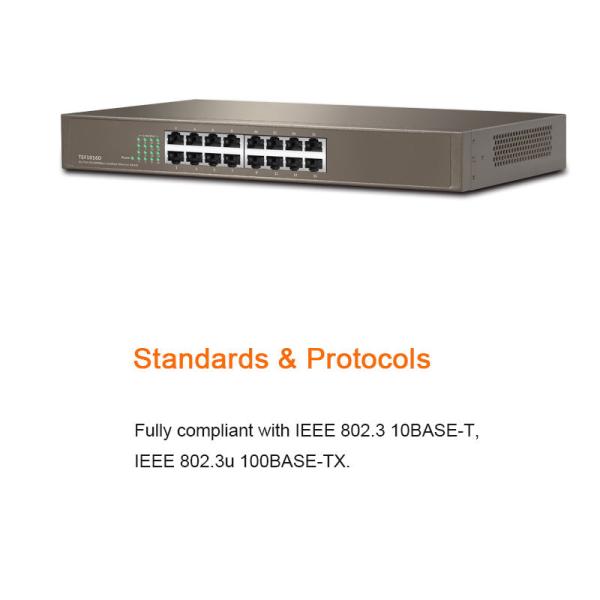 Customized TEF1016D 16-Port Fast Ethernet Desktop Rackmount Switch Full-Duplex Communication and Seamless Networking