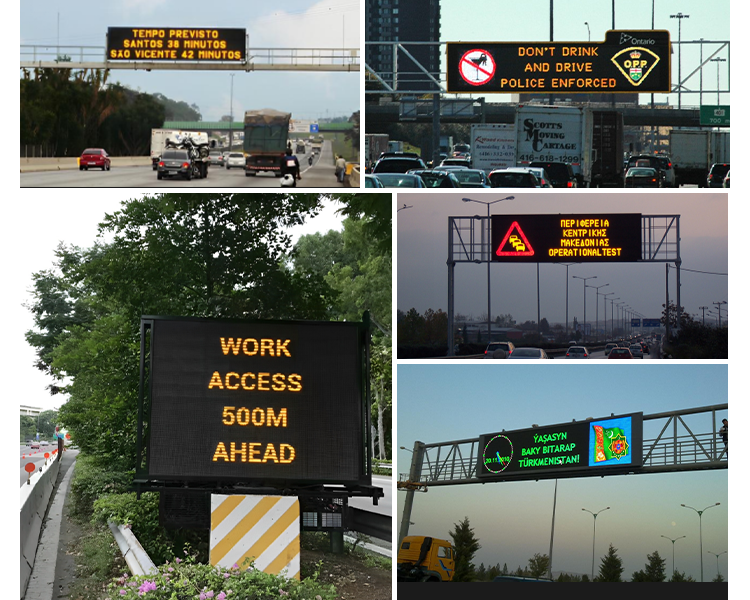 Highway Traffic Variable Message Sign with 3906 dot/m2 Pixel Density 310W Power Consumption and >120Hz Refresh Rate VMS LED Display