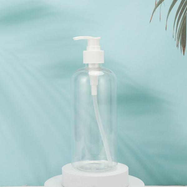 Round PMMA Plastic Lotion Bottles Customizable Shape PET Collar UV Electroplated Cap 250ml-500ml