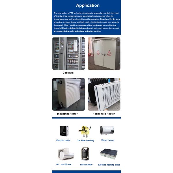 High Efficiency Energy Saving Self-Controlled Temperature PTC Air Heater Electric PTC Heater