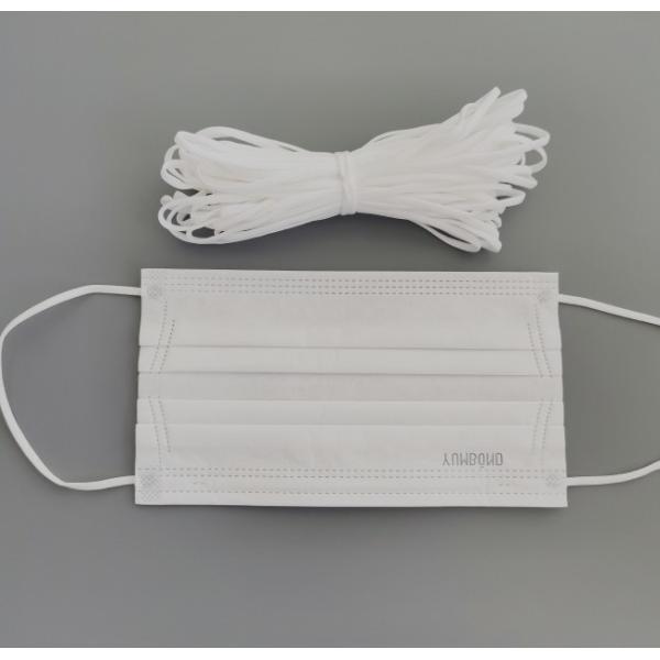 3.5mm 5mm Flat Elastic Cord Stretch White Polyester Earloop Ear Band Earing Loop