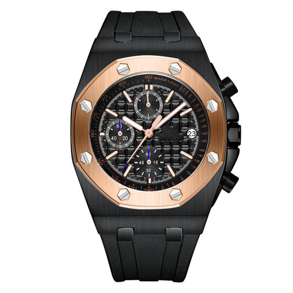 Multi Function Men'S Silicone Quartz Watch Fashion With Calendar