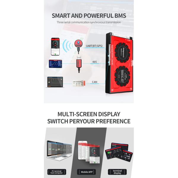 Daly 3.2V Cell Smart Active Balance Equalizer Bms Lithium Lifepo4 Battery Pack 12S 36V 150A Battery Management System