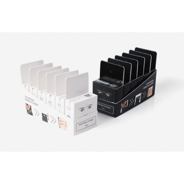 Private Label Microblading Tattoo Map String Line Ruler 6pcs Auxiliary Ink Mark Horizontal Black White Microblading Plastic