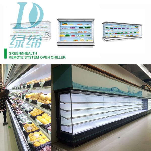 Universal Wheel Multi - Deck Front Open Refrigerator PVC Coated Adjustable Shelves