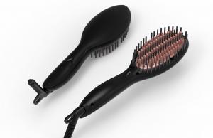 China 210C 410F Small Ionic Hair Straightening Brush Mens Beard Straightener on sale