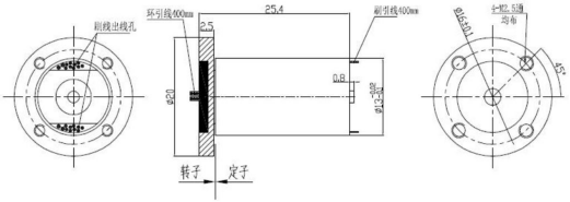 SP013018 miniature high speed slip ring technical outline drawing and dimensions
