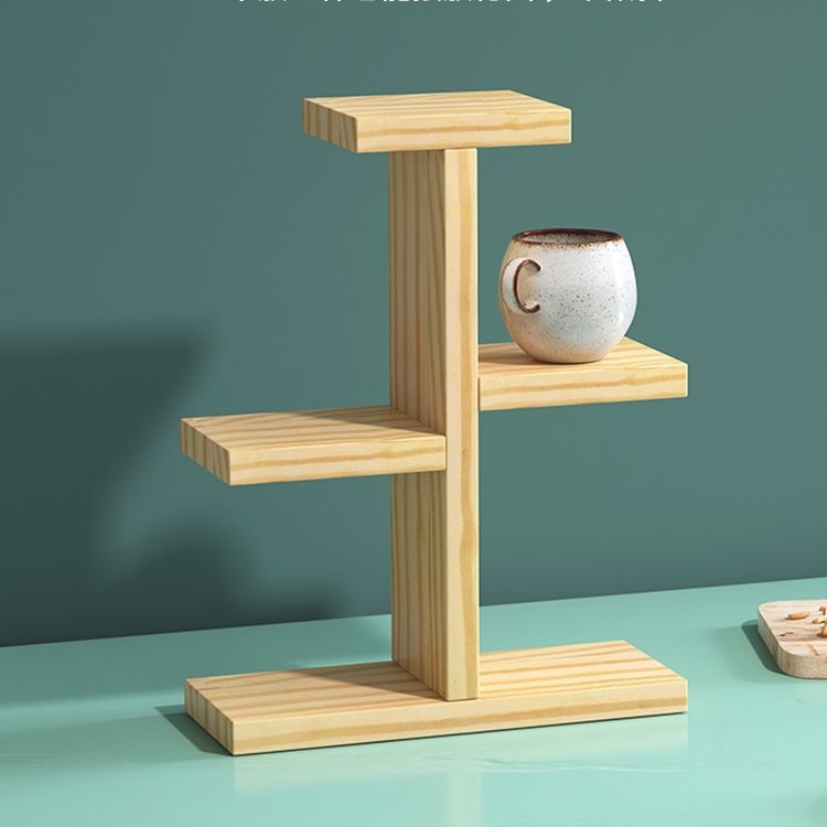 Solid Bamboo Tea Cup Storage Rack Multi-Layer Wooden Display for Water Coffee Glass Cups for Kitchen Use