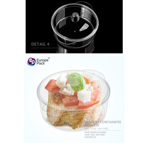 Good quality transparent small salad plastic dessert bowl with lid