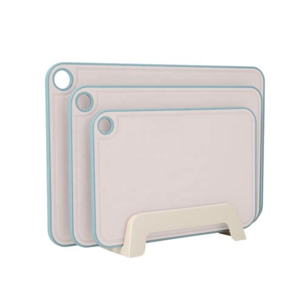 Customizable Multifunction Kitchen Plastic Index Anti-slip PP Chopping Block Cutting Board Set With Stand