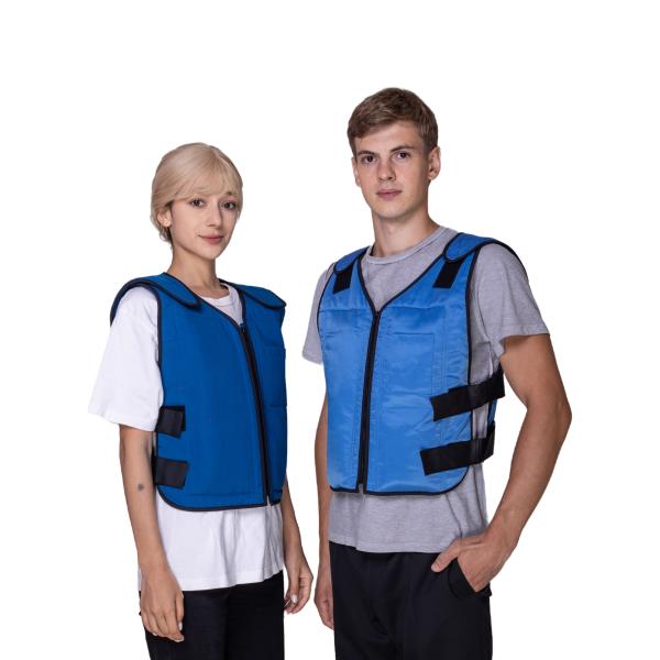 100% Polyester Nonwoven Weaving Method Cooling Vest with Phase Change Material Ice Pack
