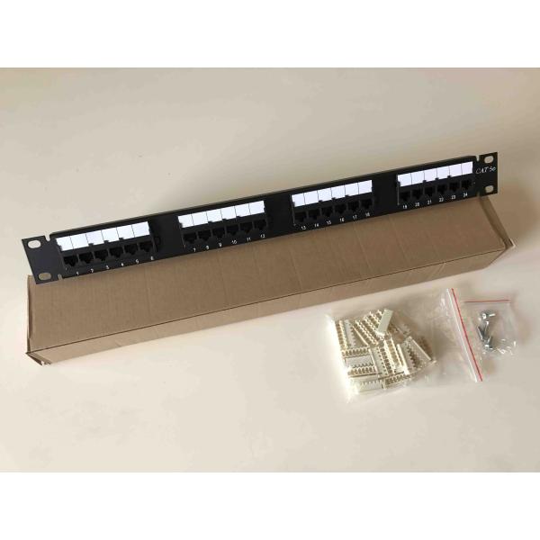 19" 110 IDC UTP Unshielded Rack Mount Patch Panel 24 Port Cat5e With Cable Management