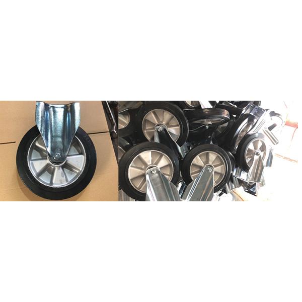 200x50mm Black 660LBS Capacity Aluminium Solid Rubber Casters