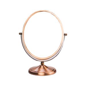 Rotating Desktop Jewelry Store Mirror Metal Frame For Makeup Round Shape