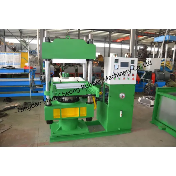 PLC Control 100 Ton Pressure Hydraulic Plate Vulcanizing Press with Push-Pull Device