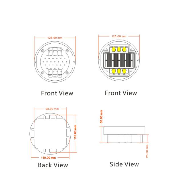 High Luminous IP68 1000 Meters Intensity Underground Solar Light Round