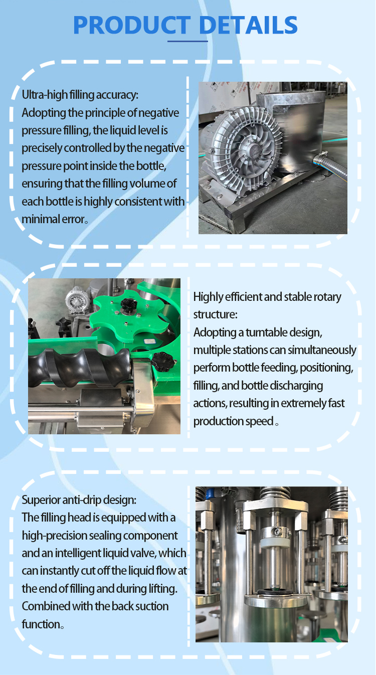 Fully Automatic Negative Pressure Rotating Liquid Filling Machine for Vodka Whiskey Red Wine Bottle Filling Equipment Machine