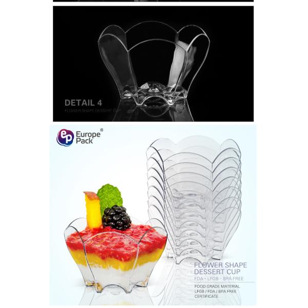Nice wholesale custom plastic flower design ice cream cup for dessert