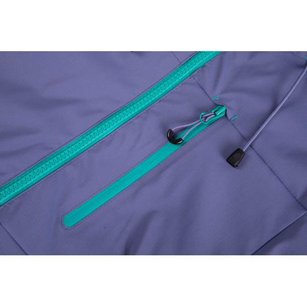 Men's Waterproof Polyester Softshell Jacket with Grid Fleece Lining and Wind-Repellent Hooded Design