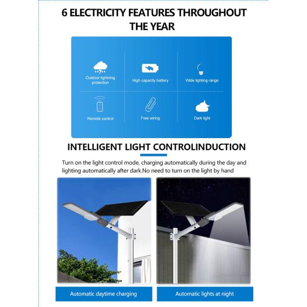 KCD Led Solar Street Light Complete Set Solar Street Light External LiFePo4 Lithium Battery Under The Solar Panel