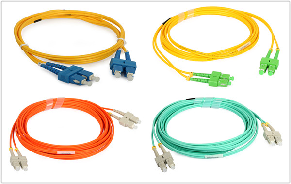 Telecommunication SC Duplex fiber optical patch cord with UPC / APC Polishing