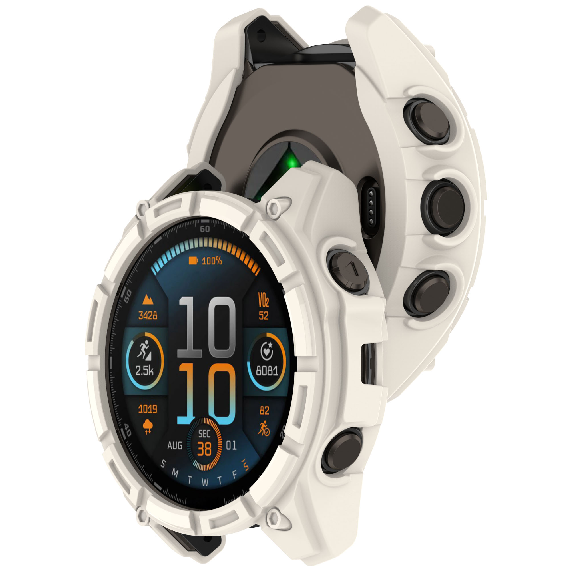 Eraysun Bumper Frame Cover Armor Skeleton Case TPU Half Wrap Protective Case 51mm 47mm 43mm for Garmin Fenix8