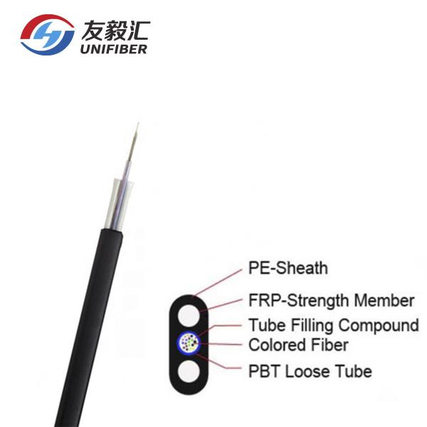 FTTH 12/24F Flat Drop Cable G657A2 PE Sheath Outdoor Waterproof