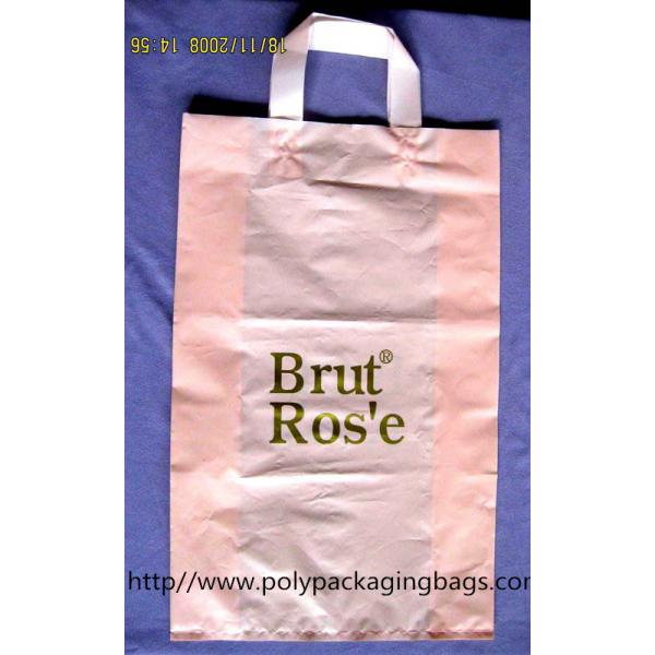 Orange Plastic Clothes Packaging Soft Loop Handle Bag in HDPE LDPE