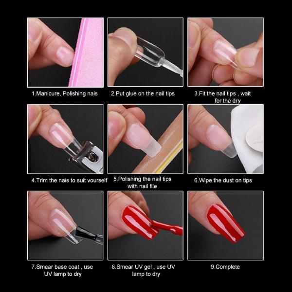 Wholesale Private Label Customized High Quality Clear Transparent Artificial Fingernails for Nail Salon Shop