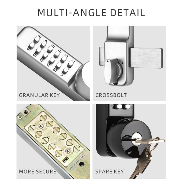Waterproof and Sun-proof Granular Push-button Digital Mechanical Botones Combination Door Lock With Key