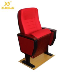 Quality High Pressure Plywood Armrest Red Folding Auditorium Chairs 5 Years Warranty for sale