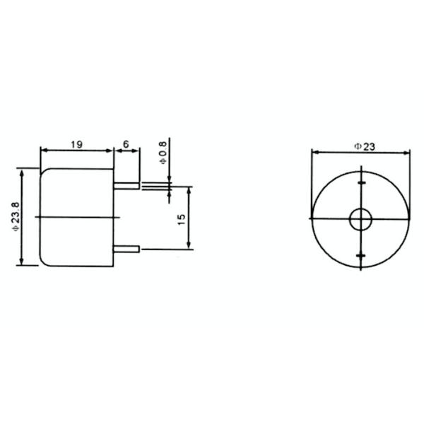 DC Type 3700Hz Micro Piezo Buzzer / Continuous Tone Piezoelectric Buzzer Φ23*19mm