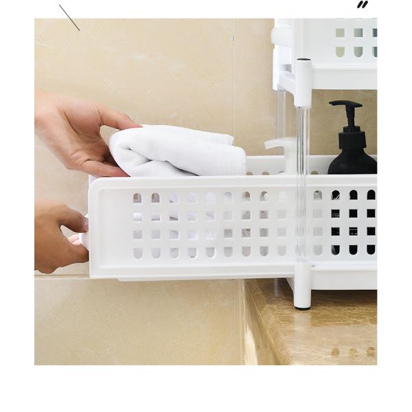 2 Tier Plastic Pull Out Shelves Plastic Organizer Shelf For Kitchen