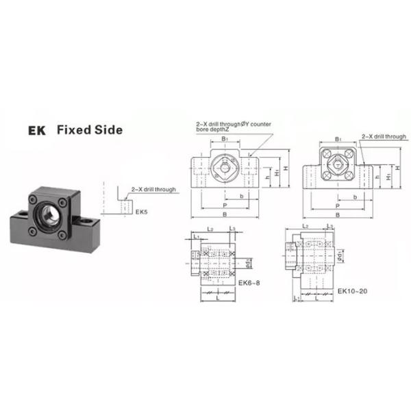 Linear Ball Screw Support Unit EK EF Series Ball Screw Bracket For CNC Machine
