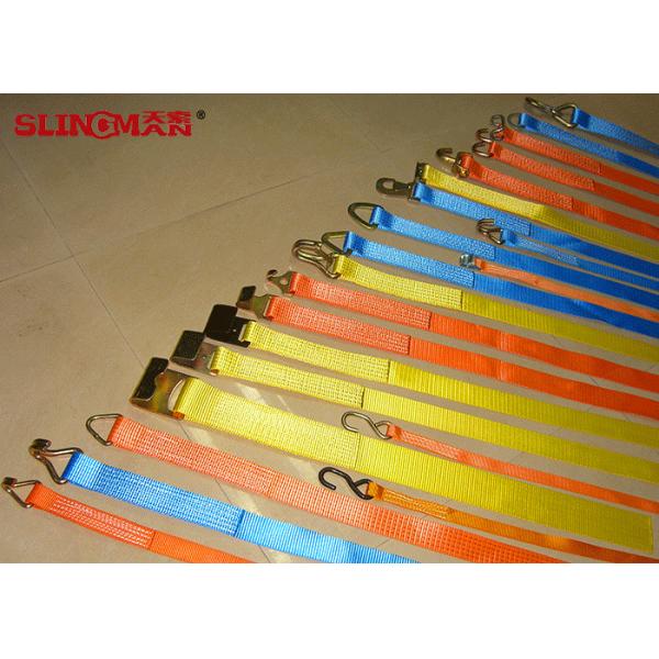 Blue Heavy Duty Ratchet Straps , Lockable Tie Down Straps EN12195-2 Standard