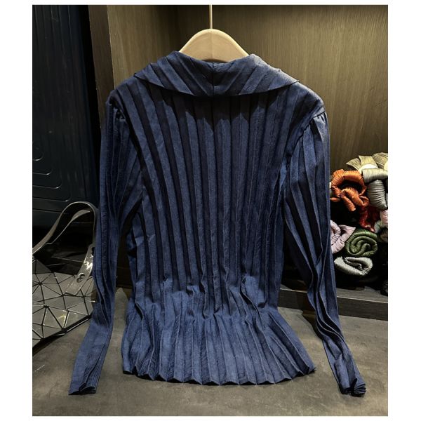 High-end Korean Style Pleated Solid Color Single Button Breathable Blazer Elegant Casual Lazy Atmosphere Slimming Cardigan for