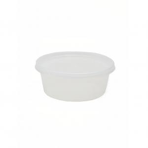Quality 8oz Round Clear Plastic Soup Storage Containers With Lids Microwavable 4 1/2 X 4 1/2 X 1 3/4 for sale