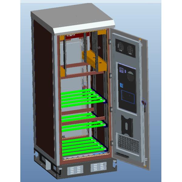 Temperature Control Custom Made Antitheft Outdoor Telecom Cabinet With Front Door And Back Door
