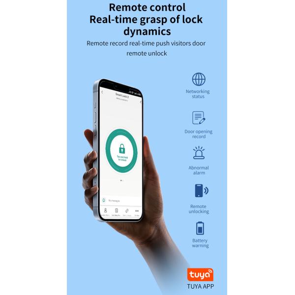 5000Mah Rechargeable Battery Face Door Lock Tuya App With Video Intercom