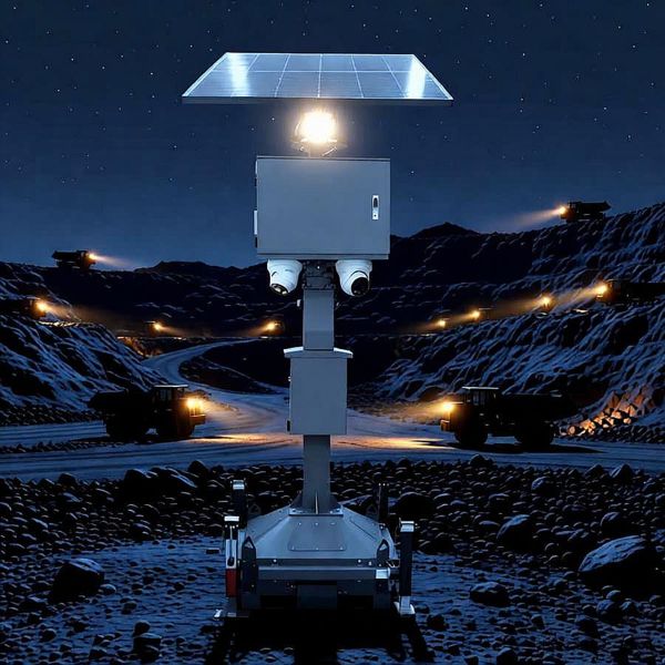 Solar Light Tower Warning Indicator Light Weather Resistant Mobile Light Tower Manufacturers