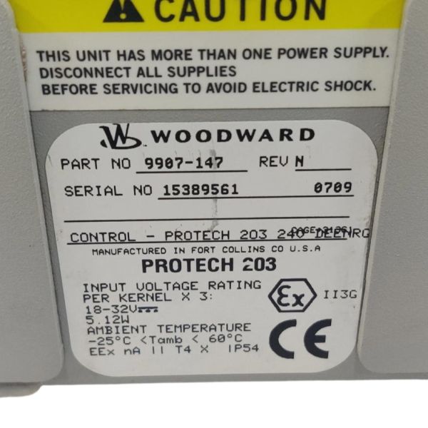 Woodward 9907-147 Industrial Automation Controller Module with Modbus CAN Ethernet PID Control and IP54/IP65 Explosion-Proof Certification