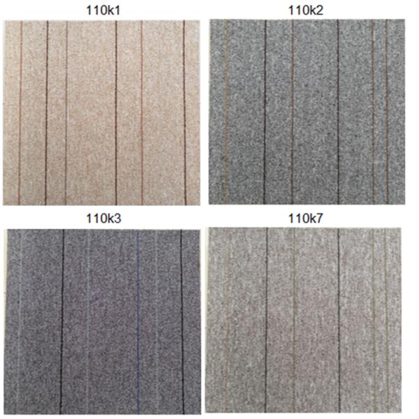 Solid color and stripe pattern loop pile PP office carpet tile