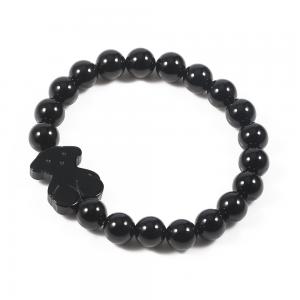 Quality Custom black agate natural Stone Beaded Bracelets for men and women for sale