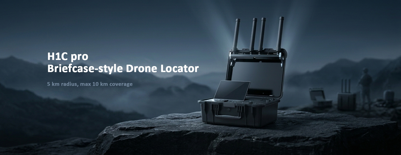 10KM Suitcase Type UAV Detection System and Positioning System IP65 Rated Easy Carry