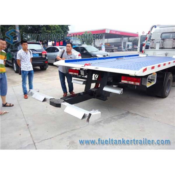 Green Platform DFAC Duolika 5000 KG Flatbed Tow Truck EQ1081 , White Cab