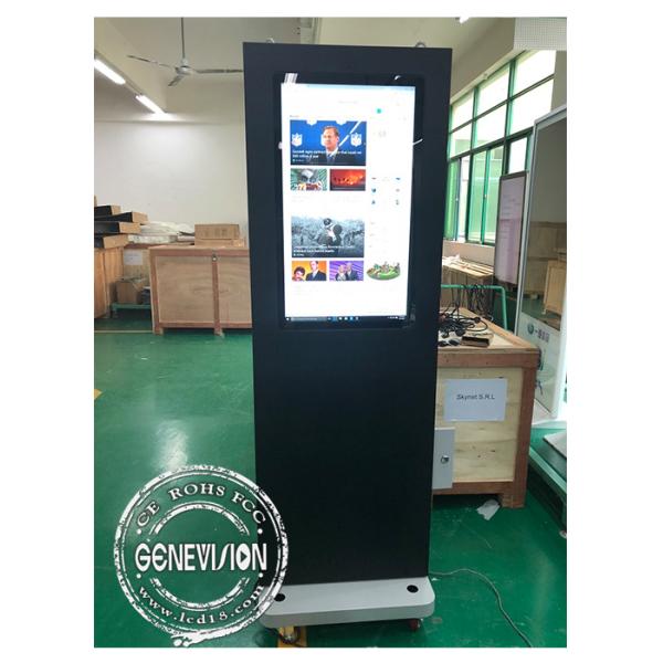 Movable 32 Inch Win10 Advertising Standee Computer With Wheels , 1500cd / M2