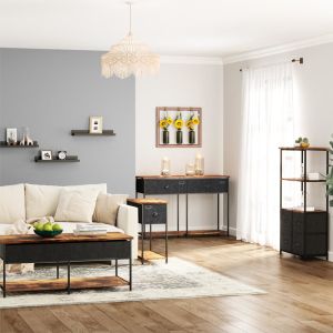 Console Table with Fabric Drawers, Particleboard Console Table, Functional Sofa