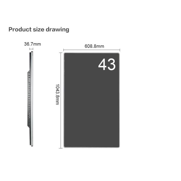 Wall Mounted Android 4.4 450nits 43" LCD Advertising Mirror Player